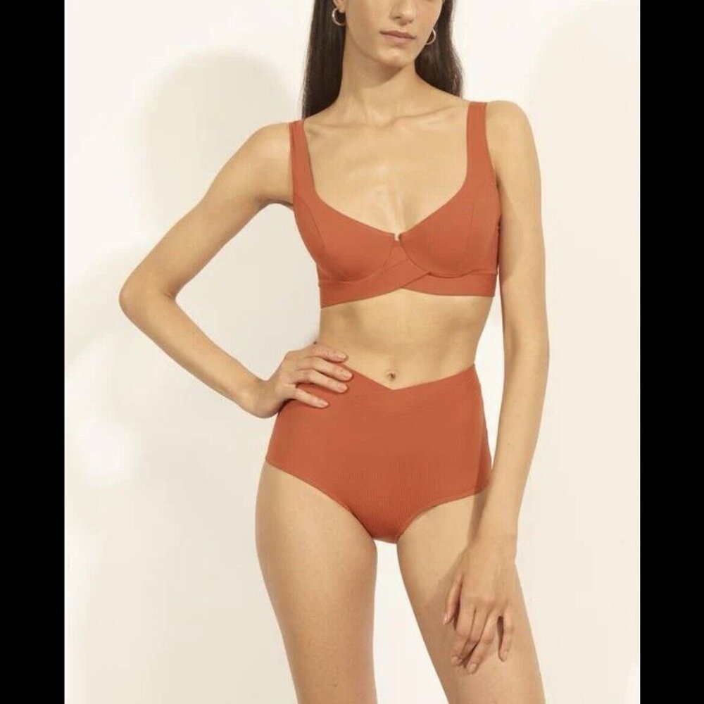 Else Ziggy Bikini Set Underwire Longline Top & High Waist Bottom Sun Kissed 8/10